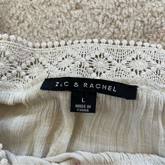 Zac & Rachel white creped blouse NWOT size large - Picture 3 of 4